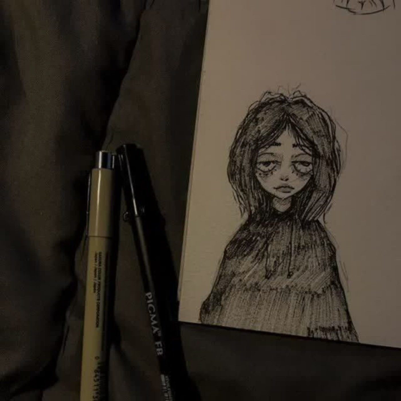 پروف دارک نقاشی دخترونه‌ غمگین::::)