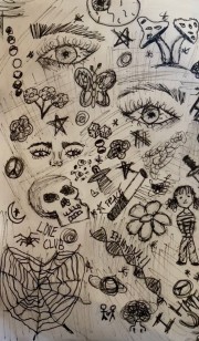 استوری طراحی هنری دخترانه با خودکار