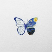 طراح پروانه با باله ای نقاشی ونگوگ