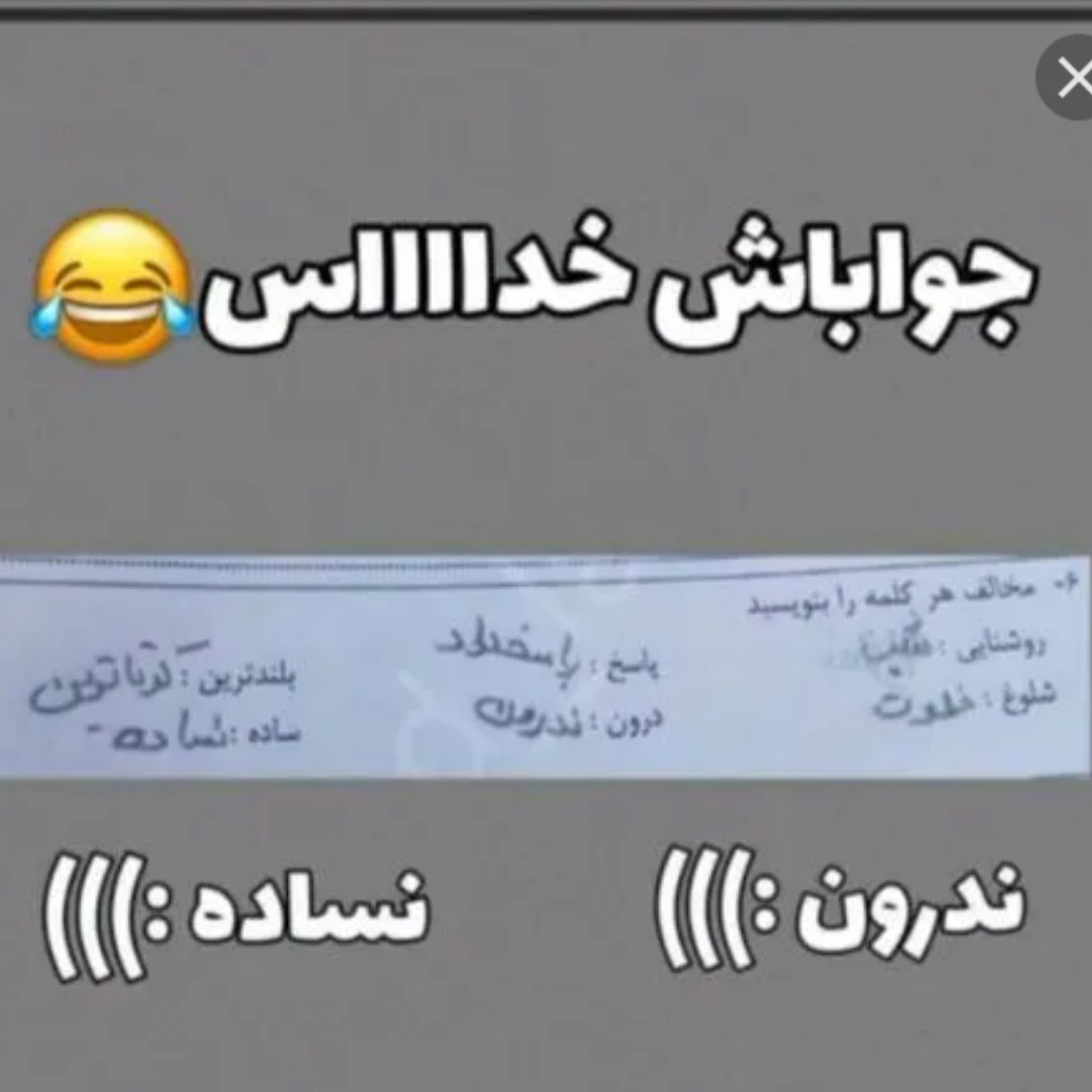 نساده ؟؟؟:)) میفهمی ؟ ،، ندرون:)))))