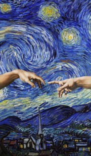 نقاشی شب پر ستاره اثر نقاش معروف ونگوگ